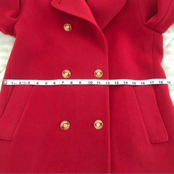 Vintage Fleurette Red Cashmere Double Breasted Peacoat Union Made S-M - Picture 10 of 17